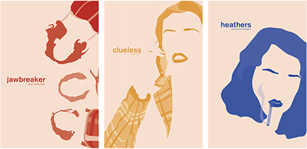 Three illustrations from Alejandra Arevalo. Illustrations are portrait drawings of females titled Iconic, 2020